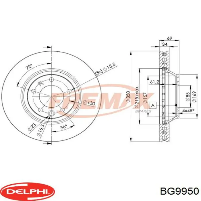 Купити BG9950 Delphi Ротор гальмівний