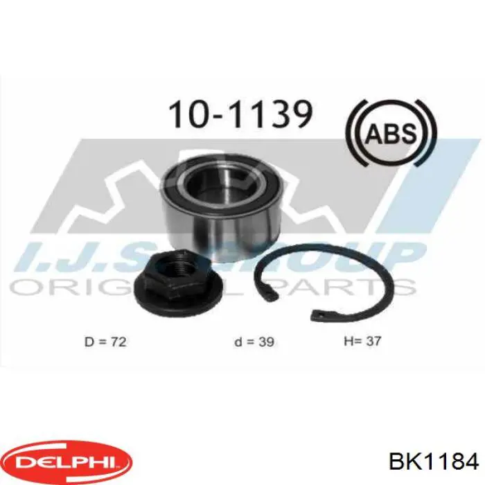 Купити BK1184 Delphi Підшипник ступиці передньої
