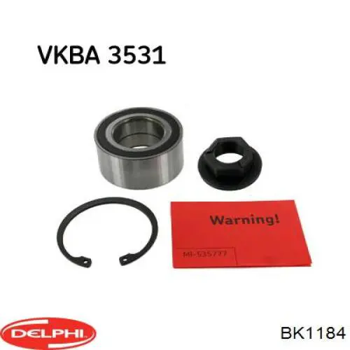 Комплект підшипник маточини передньої Delphi BK1184 ціна, від 12.20 USD