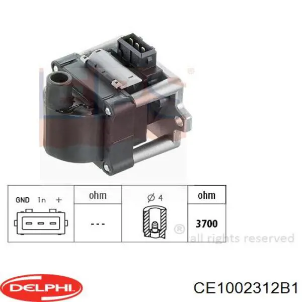 Котушка запалювання CE1002312B1 Delphi