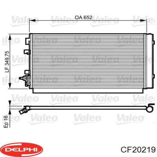 Радіатор кондиціонера CF20219 Delphi