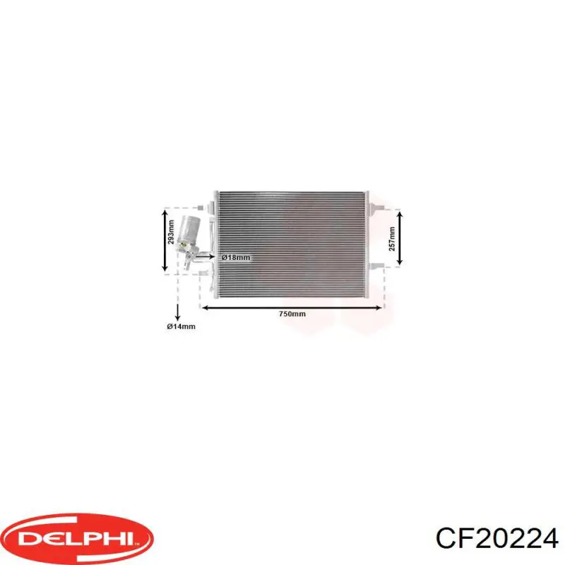 Радіатор кондиціонера CF20224 Delphi