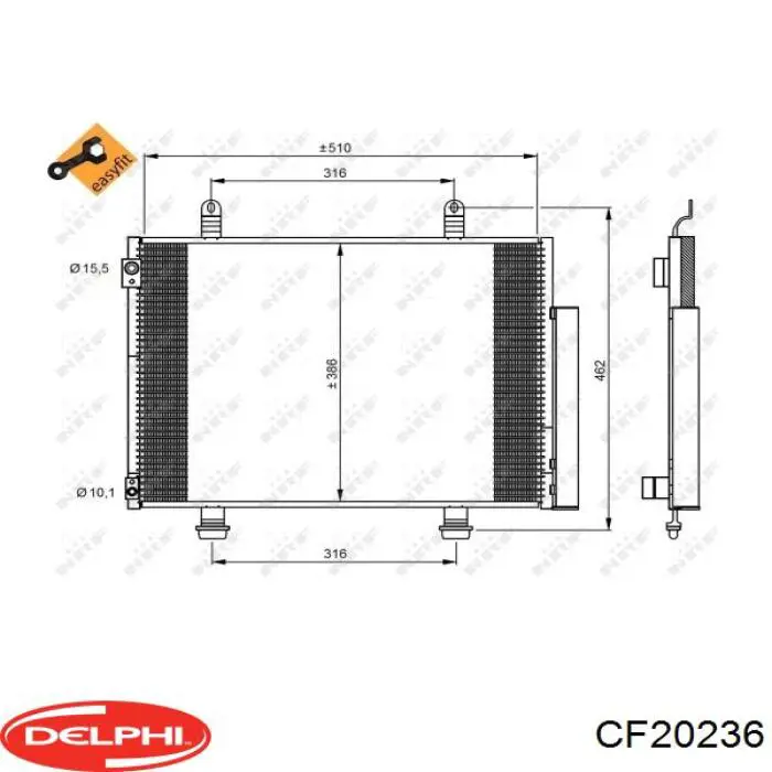 Конденсатор кондиціонера Delphi CF20236 ціна, від 105.48 USD