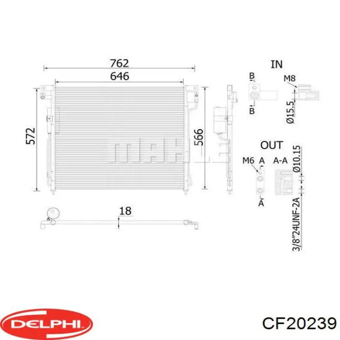 Купити CF20239 Delphi Радіатор системи охолодження кондиціонера