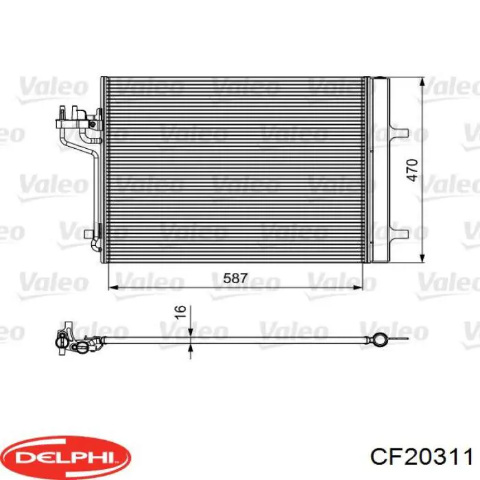 Радіатор кондиціонера CF20311 Delphi