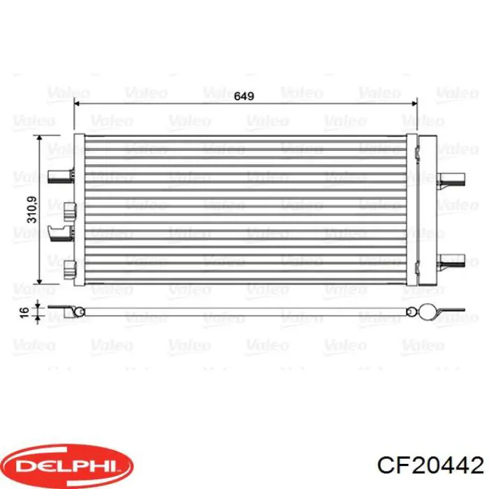 Радіатор кондиціонера CF20442 Delphi