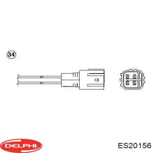 Лямбда-зонд, датчик кисню до каталізатора, правий ES20156 Delphi