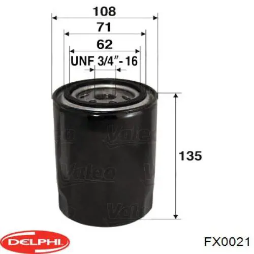 FX0021 Delphi фільтр масляний