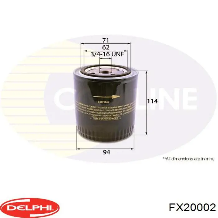 FX20002 Delphi фільтр масляний