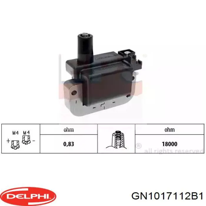 Котушка запалювання Delphi GN1017112B1 ціна, від 31.74 USD