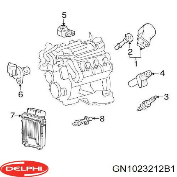 Купити GN1023212B1 Delphi Котушка запалювання