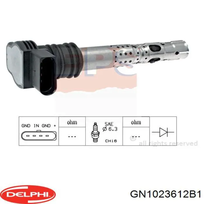 Котушка запалювання GN1023612B1 Delphi