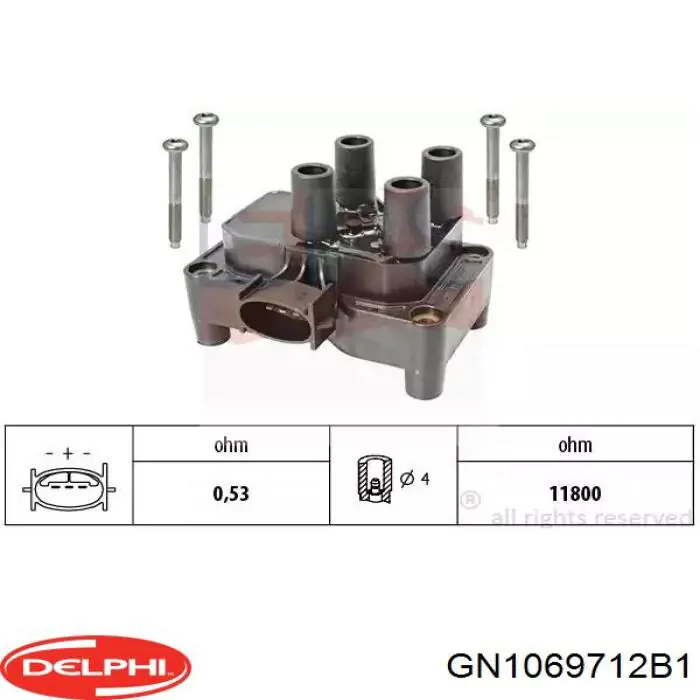 Котушка запалювання GN1069712B1 Delphi