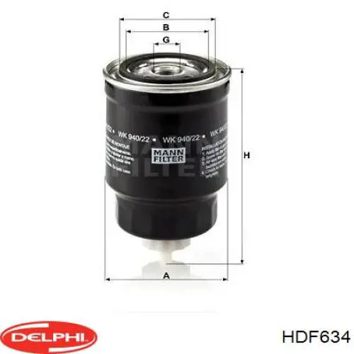Паливний фільтр HDF634 Delphi