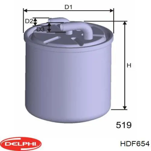 Паливний фільтр HDF654 Delphi