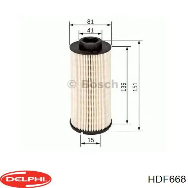 Фільтр тонкого очищення палива Delphi HDF668 ціна, від 17.20 USD
