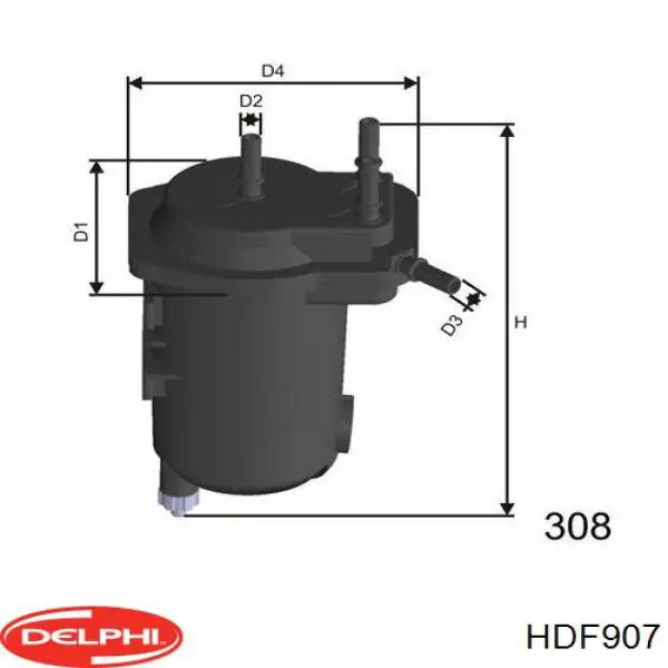 Купити HDF907 Delphi Фільтр-відстійник палива грубої очистки