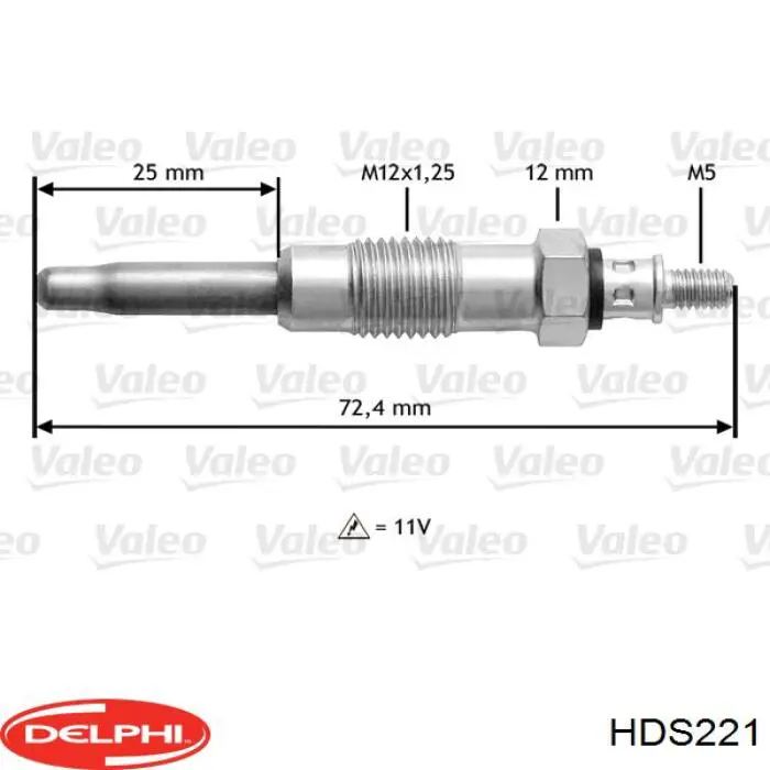 Свічка накалу HDS221 Delphi