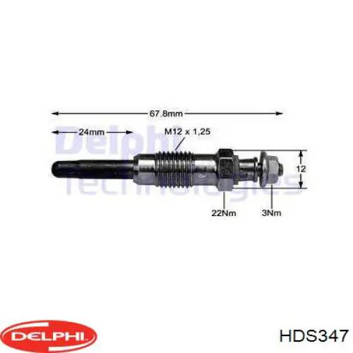 Свічка накалу HDS347 Delphi