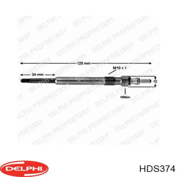 Свіча накалу Delphi HDS374 ціна, від 10.13 USD