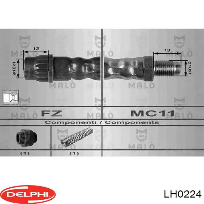 LH0224 Delphi шланг гальмівний передній