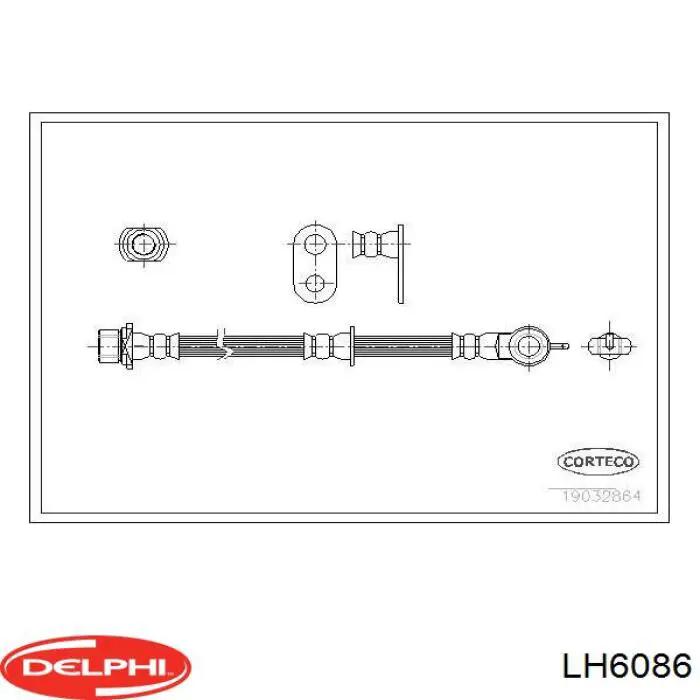 Купити LH6086 Delphi Шланг гальмівний передній, правий