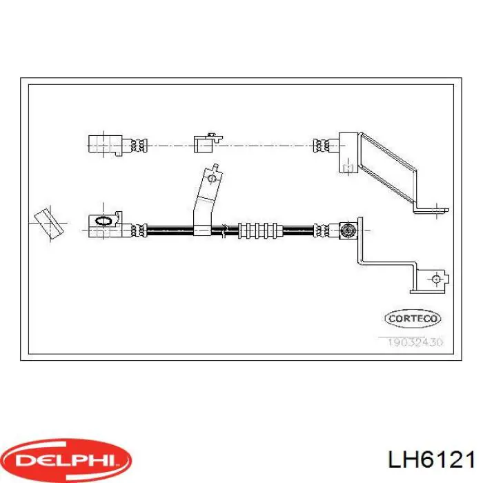 LH6121 Delphi шланг гальмівний передній, лівий