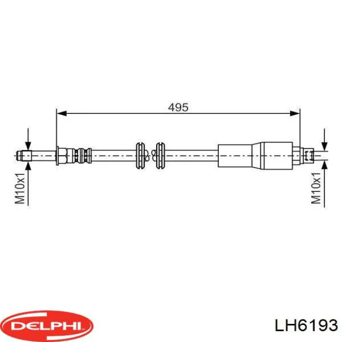 LH6193 Delphi шланг гальмівний передній