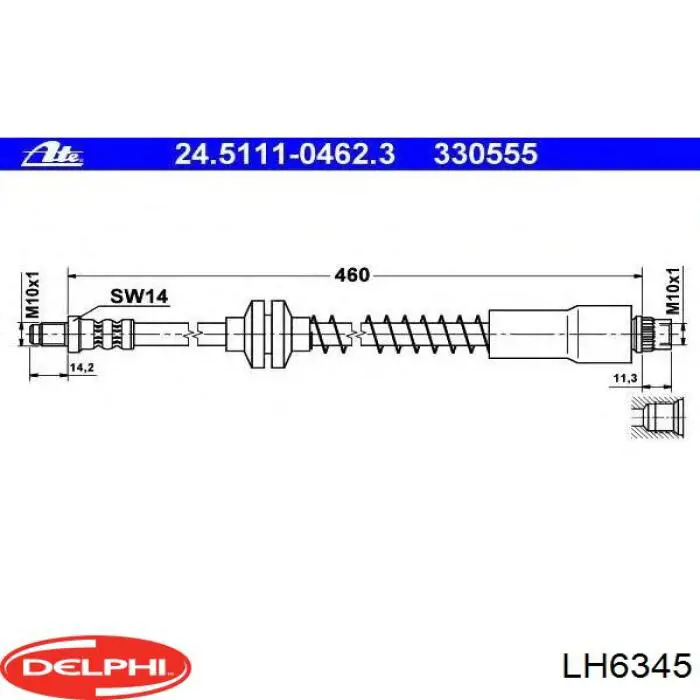 LH6345 Delphi шланг гальмівний