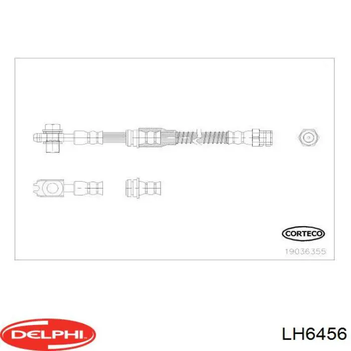 Шланг гальмівний передній Delphi LH6456 ціна, від 10.59 USD