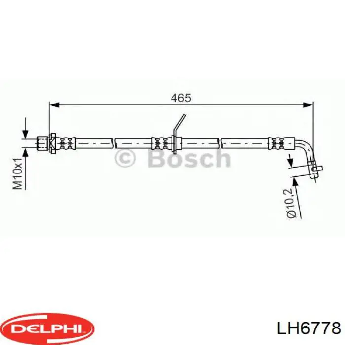 1987481613 Bosch шланг гальмівний задній, лівий