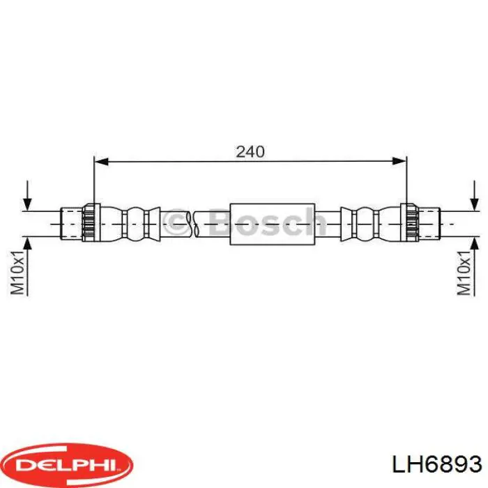 LH6893 Delphi шланг гальмівний задній
