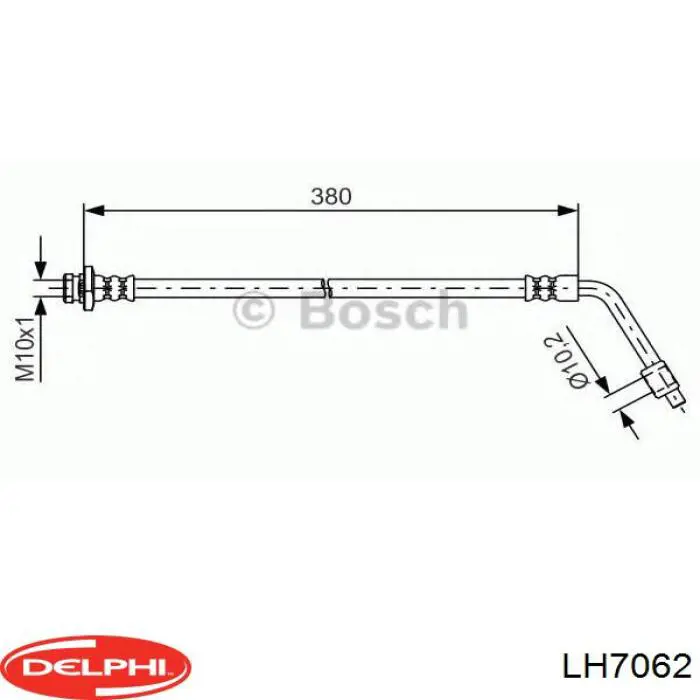 Купити LH7062 Delphi Шланг гальмівний передній, правий