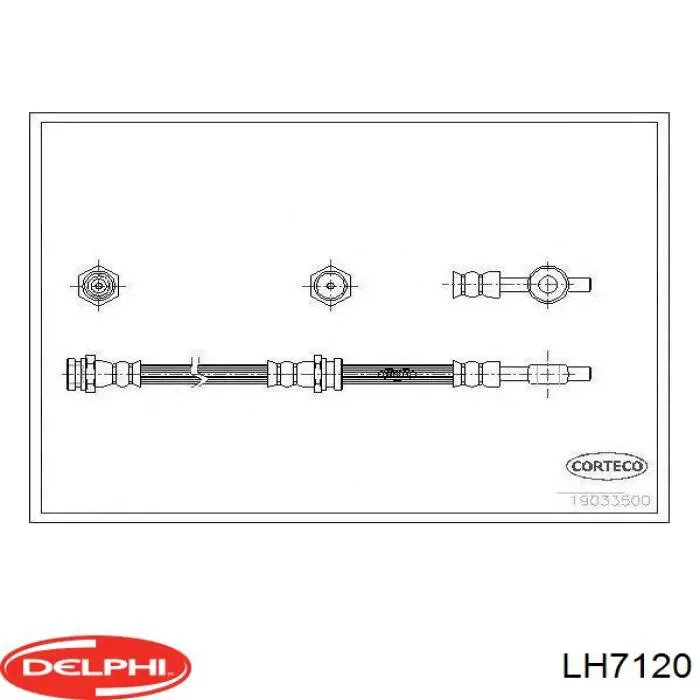 LH7120 Delphi Шланг гальмівний задній, лівий