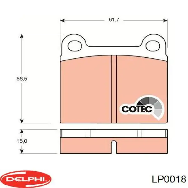 LP0018 Delphi Колодки гальмівні задні, дискові