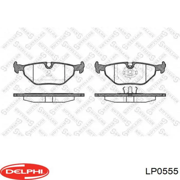 Задні гальмівні колодки Delphi LP0555 ціна, від 19.09 USD