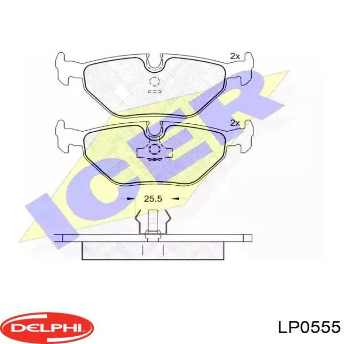 Задні гальмівні колодки LP0555 Delphi