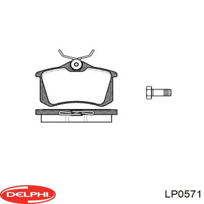 Задні гальмівні колодки Delphi LP0571 ціна, від 14.05 USD