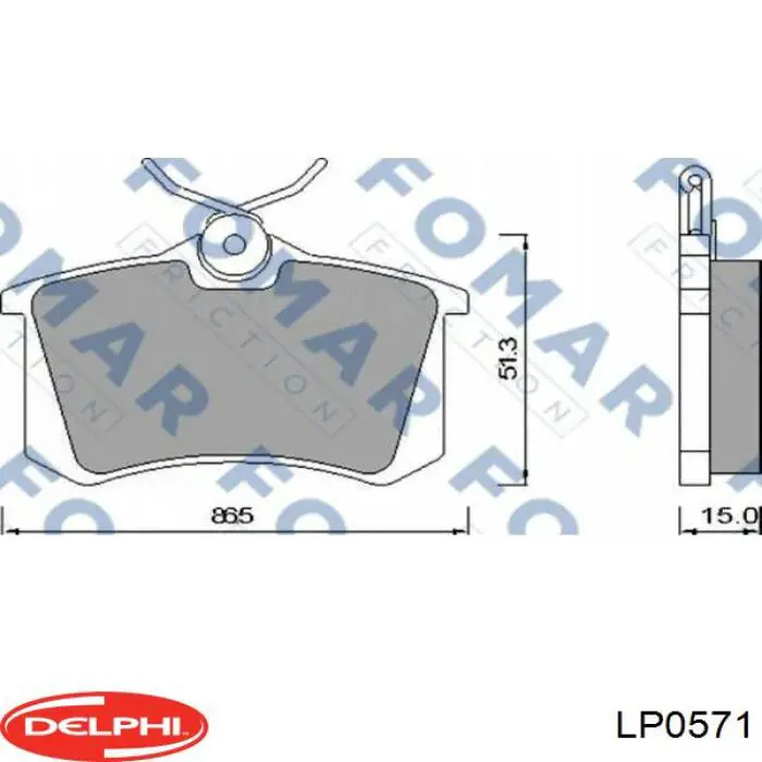 LP0571 Delphi Колодки гальмівні задні, дискові