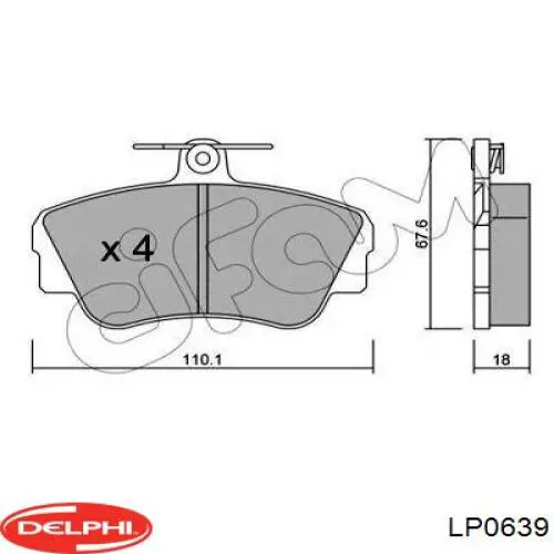 Гальмівні колодки Delphi LP0639 ціна, від 16.62 USD