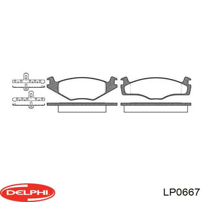 Задні гальмівні колодки Delphi LP0667 ціна, від 15.48 USD