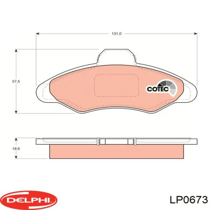 Передні тормозні колодки LP0673 Delphi