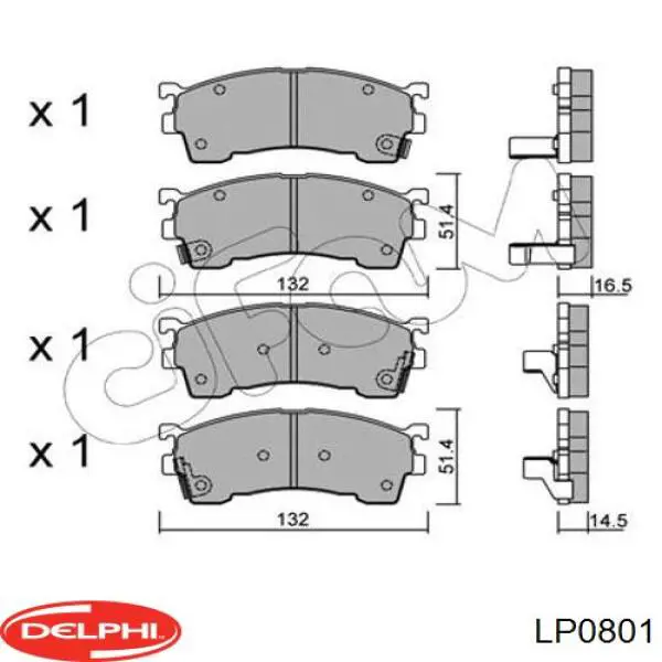 Купити LP0801 Delphi Колодки гальмівні передні, дискові