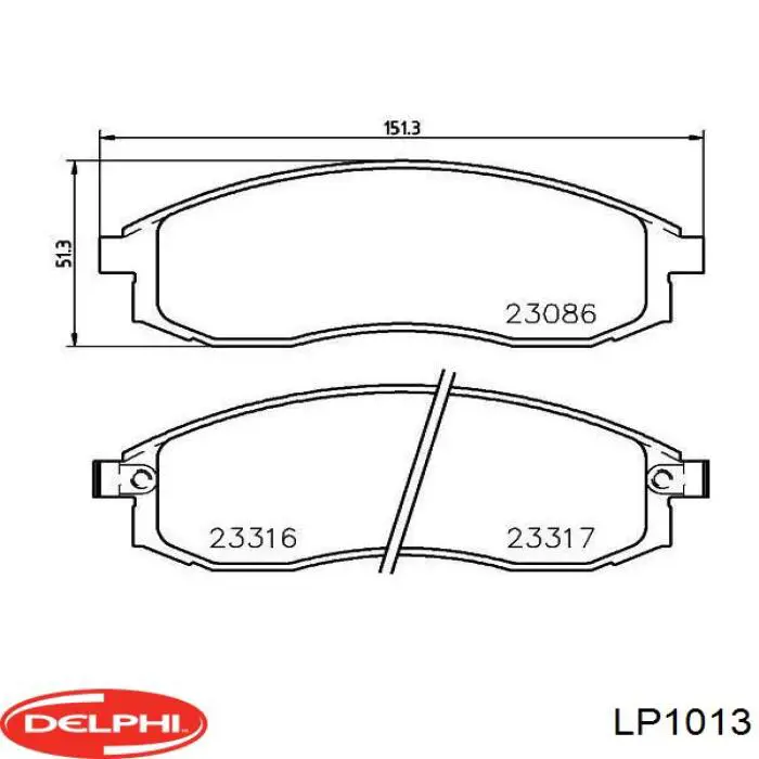 Гальмівні колодки Delphi LP1013 ціна, від 22.36 USD