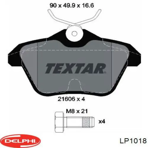 Задні гальмівні колодки Delphi LP1018 ціна, від 14.94 USD