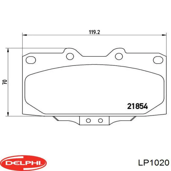 Колодки гальмівні передні, дискові LP1020 Delphi