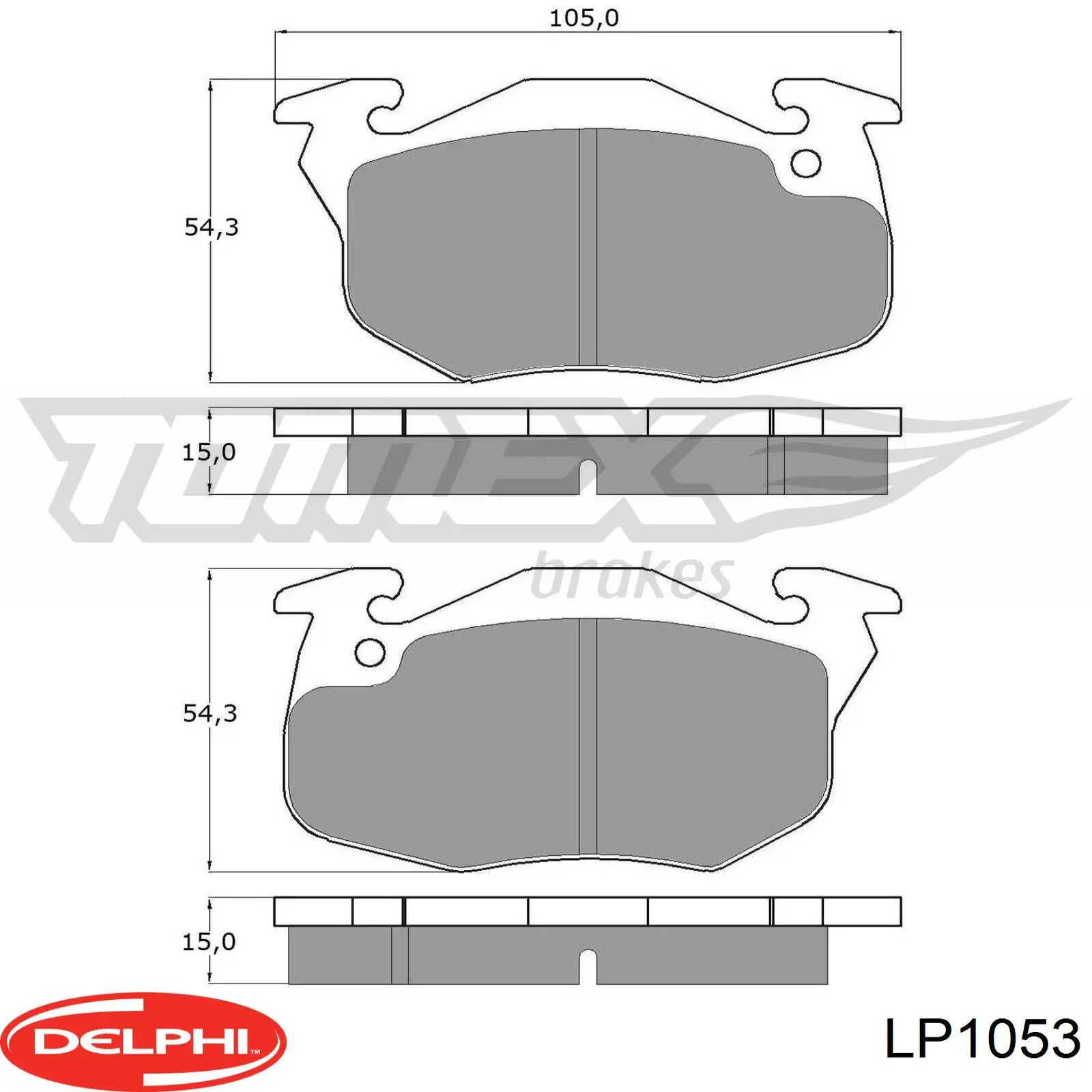 Колодки гальмівні передні, дискові LP1053 Delphi