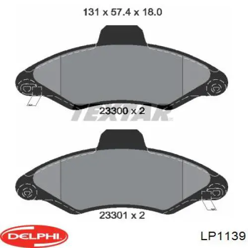 Гальмівні колодки Delphi LP1139 ціна, від 14.28 USD