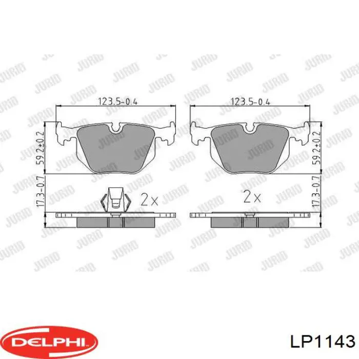Задні гальмівні колодки LP1143 Delphi
