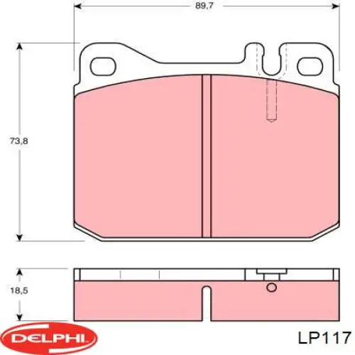 Гальмівні колодки Delphi LP117 ціна, від 16.60 USD